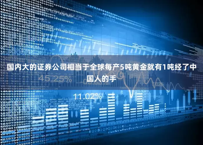 国内大的证券公司相当于全球每产5吨黄金就有1吨经了中国人的手
