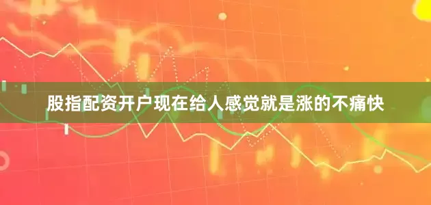股指配资开户现在给人感觉就是涨的不痛快